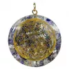 Esoterika - Orgonite ciondolo Fiore della Vita Ametista/Cristallo rocc
