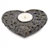 Esoterika - Porta candela/brucia incenso Cuore pietra ollare grigio --