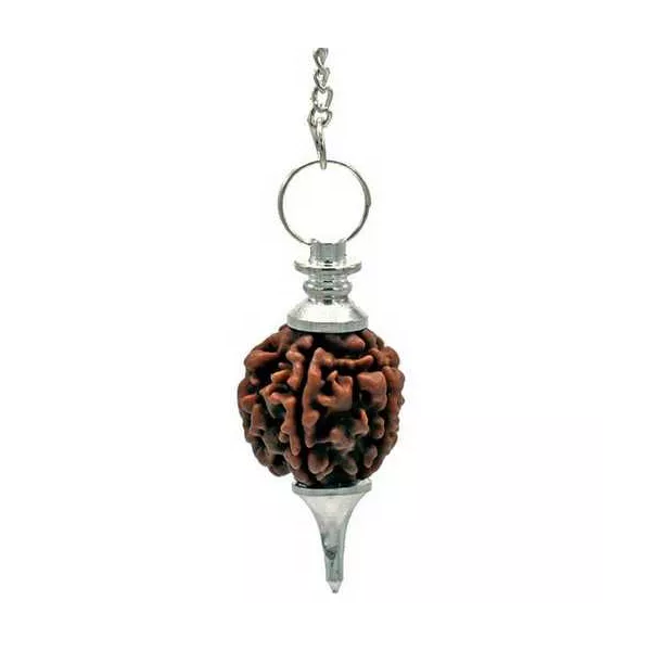 Esoterika - Pendolo Color Argento Con Rudraksha -- 10 G- 4,5 Cm