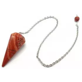 Esoterika - Pendolo Diaspro Rosso Sfaccettato Appuntito -- 3,5 Cm