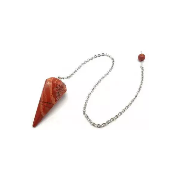 Esoterika - Pendolo Diaspro Rosso Sfaccettato Appuntito -- 3,5 Cm
