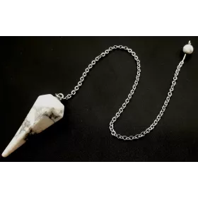 Esoterika - Pendolo Howlite Sfaccettato Appuntito -- 3,5 Cm