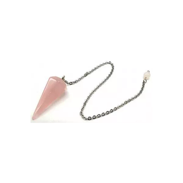 Esoterika - Pendolo In Quarzo Rosa Sfaccettato Appuntito -- 3,5 C
