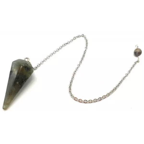 Esoterika - Pendolo Labradorite Sfaccettato Appuntito -- 3,5 Cm