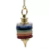 Esoterika - Pendolo Pietre Dure Colori Chakra Grande -- 16 G- 4x1,8 Cm