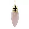 Esoterika - Pendolo Placcato Ottone E Quarzo Rosa -- 20 G- 5,3 Cm