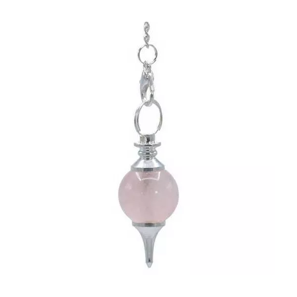 Esoterika - Pendolo Quarzo Rosa a Sfera - 4 Cm