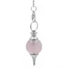 Esoterika - Pendolo Quarzo Rosa a Sfera - 4 Cm