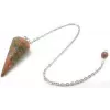 Esoterika - Pendolo Unakite Sfaccettato Appuntito -- 3,5 Cm