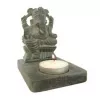 Esoterika - Portalumino in pietra ollare grigia Ganesh -- 11 cm