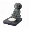 Esoterika - Portalumino in pietra ollare nera Buddha -- 11 cm