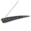 Esoterika - Porta incenso A Foglia In Pietra Ollare Nera -- 25x6,5 Cm