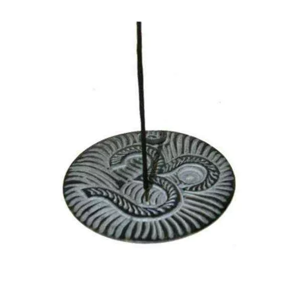 Esoterika - Porta incenso Bastoncini/Coni Ohm Pietra Ollare -- 10 Cm
