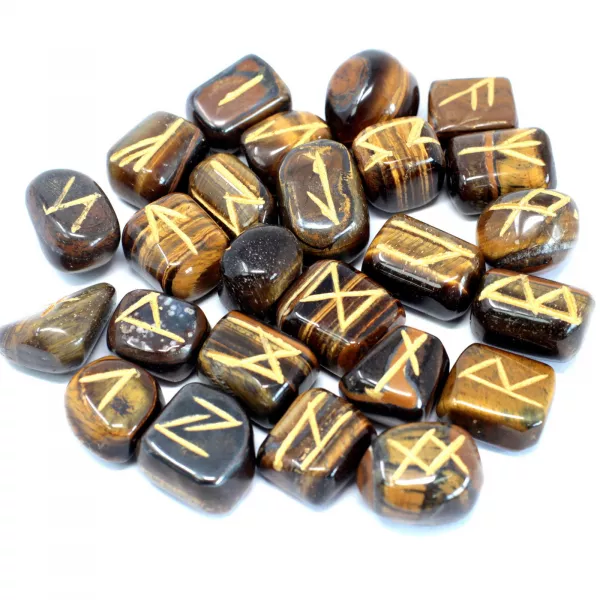 Esoterika - Rune in Occhio di Tigre -- 25 pietre in sacchetto