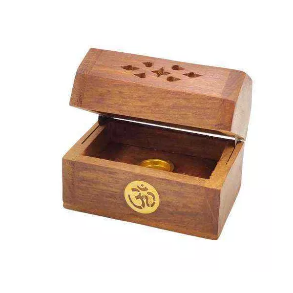 Esoterika - Porta incenso contenitore per coni OM -- 8x5x6 cm