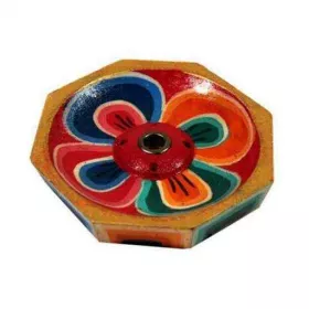 Esoterika - Porta incenso Loto In Legno Colorato -- 6 Cm