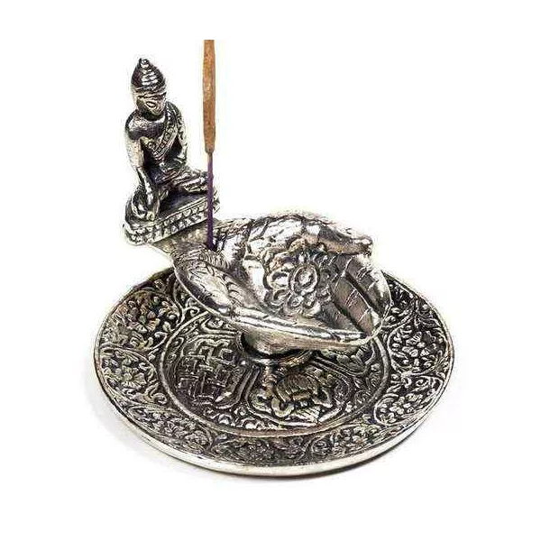 Esoterika - Porta incenso Mani Che Offrono Con Buddha -- 9x7 Cm