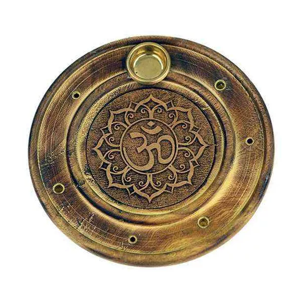 Esoterika - Porta incenso Ohm Per Bastoncini E Coni -- 10 Cm