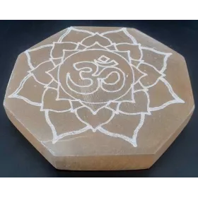 Esoterika - Porta incenso Selenite ottagono OM
