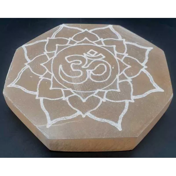 Esoterika - Porta incenso Selenite ottagono OM