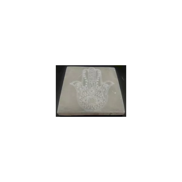 Esoterika - Porta incenso Selenite quadro Mano di Fatima