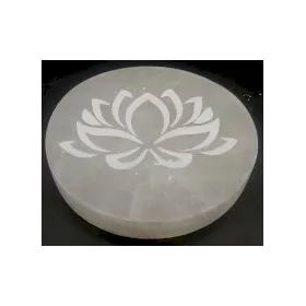 Esoterika - Porta incenso Selenite tondo Loto