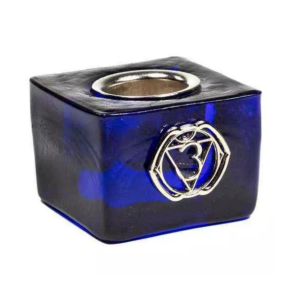 Esoterika - Portacandele Cubo Chakra Del Terzo Occhio -- 4,5x4.5x3.5