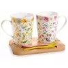 Esoterika - Set regalo 2 tazze con cucchiaini in porcellana su vassoio