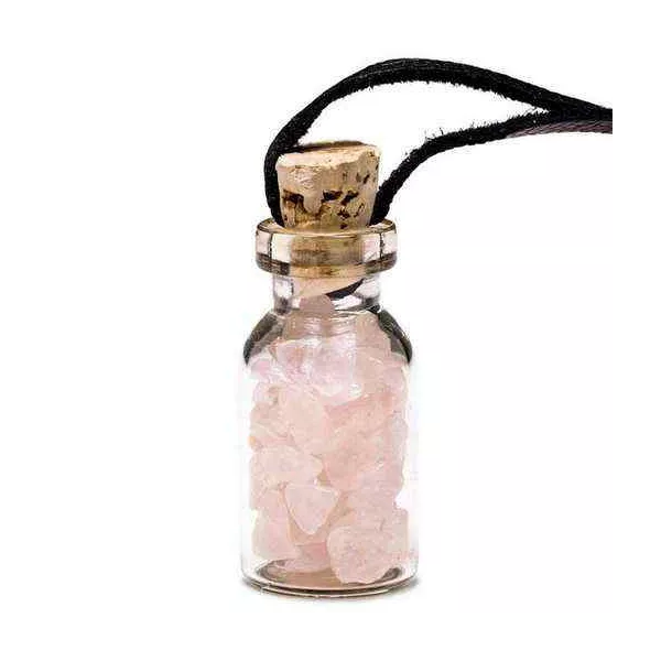 Esoterika - Bottiglietta Regalo Con Quarzo Rosa E Filo -- 3,6 Cm