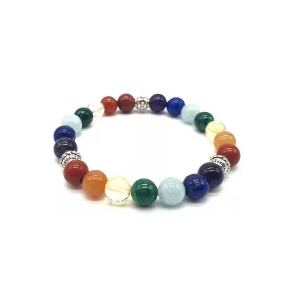 Esoterika - Bracciale 7 Chakra Premium 1- mix perle 8mm