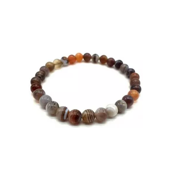 Esoterika - Bracciale Agata Bostwana perline 6mm