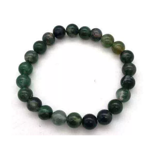 Esoterika - Bracciale Agata Muschio perline 6mm