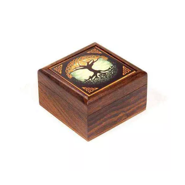 Esoterika - Scatola per gioielli Albero della vita -- 6.5x6.5x3.5 cm