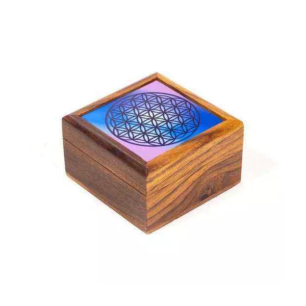 Esoterika - Scatola per gioielli Fiore della vita -- 6.5x6.5x3.5 cm