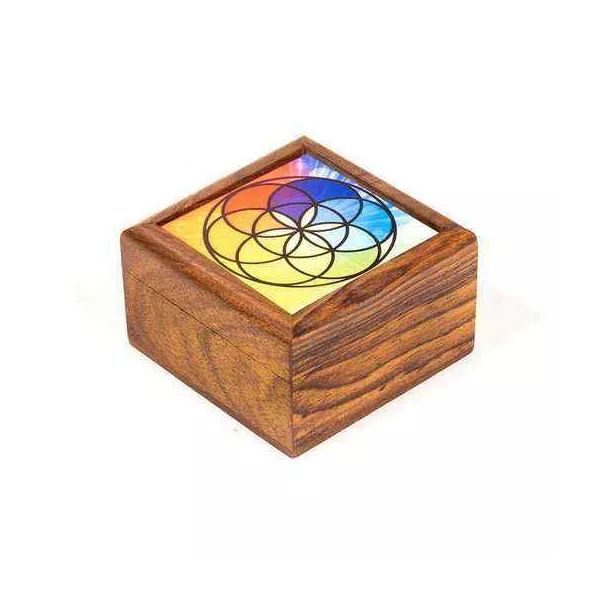 Esoterika - Scatola per gioielli Seme della vita -- 6.5x6.5x3.5 cm
