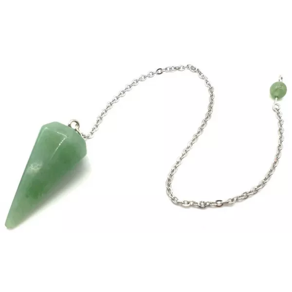 Esoterika - Pendolo Avventurina Verde Sfaccettato appuntito -- 3,5 Cm