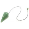Esoterika - Pendolo Avventurina Verde Sfaccettato appuntito -- 3,5 Cm