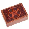 Esoterika - Scatola Tarocchi In Legno Pentacolo -- 17,5x13x6.5 Cm