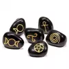 Esoterika - Simboli Wicca Agata Nera Set Di 6 -- 3,3x2.3 Cm