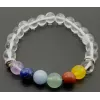 Esoterika - Bracciale Cristallo di Rocca e 7 Chakra perle 8mm