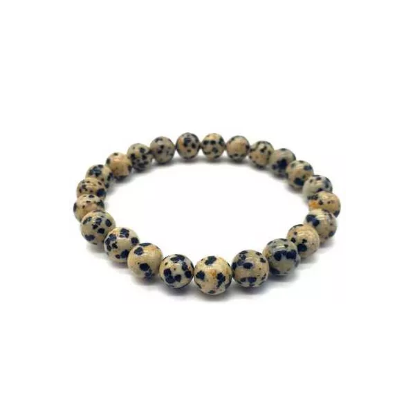 Esoterika - Bracciale Diaspro dalmata perle 8mm
