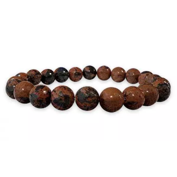 Esoterika - Bracciale Diaspro Ossidiana mogano perle 8mm