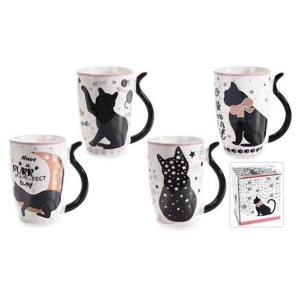 Esoterika - Tazza in porcellana con manico a codina di gatto in scatol