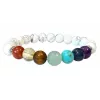 Esoterika - Bracciale Howlite 7 Chakra perline A 8mm