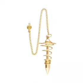 Esoterika - Pendolo grande a spirale ottone dorato