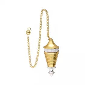 Esoterika - Pendolo Radio scanalato in bronzo con bagno argento