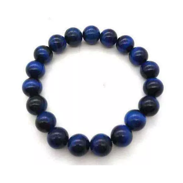 Esoterika - Bracciale Occhio di Tigre Blu perle 10mm