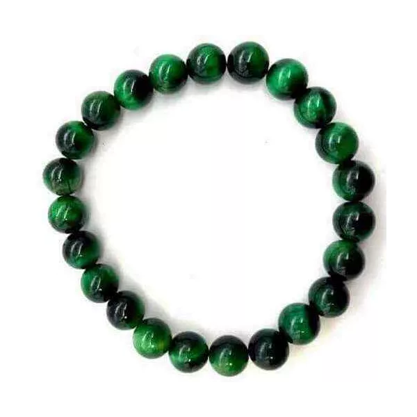 Esoterika - Bracciale Occhio di Tigre Verde perle 8mm