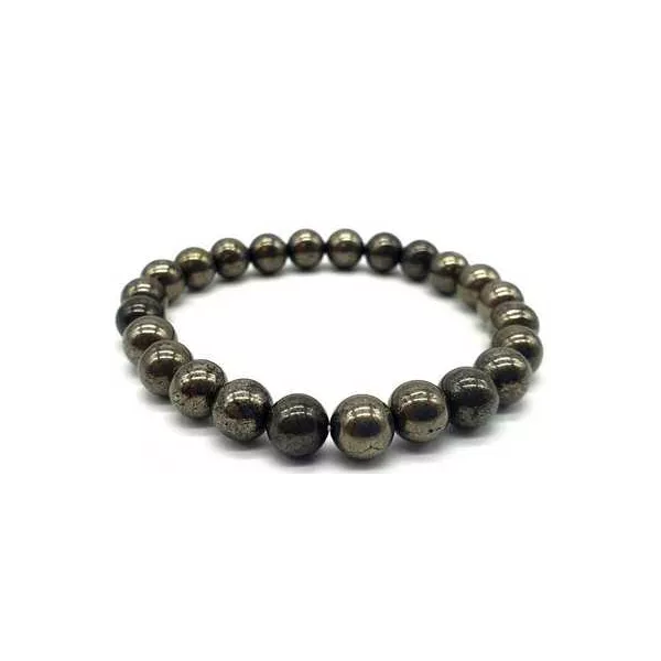 Esoterika - Bracciale Pirite perline 8mm