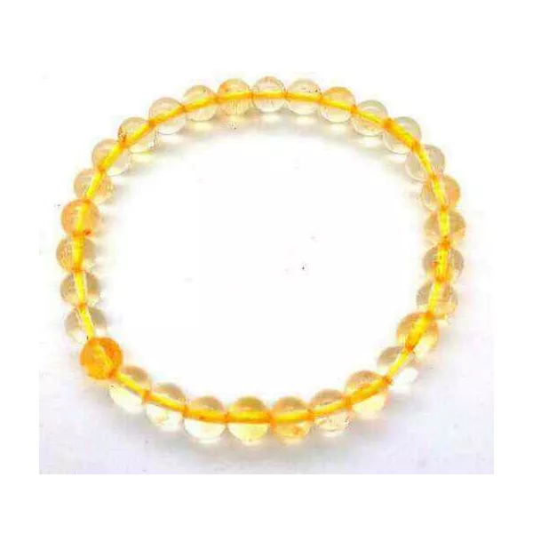 Esoterika - Bracciale Quarzo Citrino Naturale perline 6mm